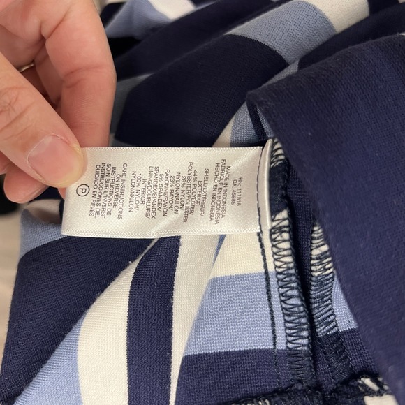 Michael Kors Striped Sheath Dress Sleeveless Career Casual‎ Blue White 14 - Picture 8 of 8